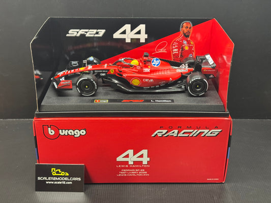 Lewis Hamilton Ferrari SF23 SF-23 First Test 1/18 Scale Diecast Car By Bburago