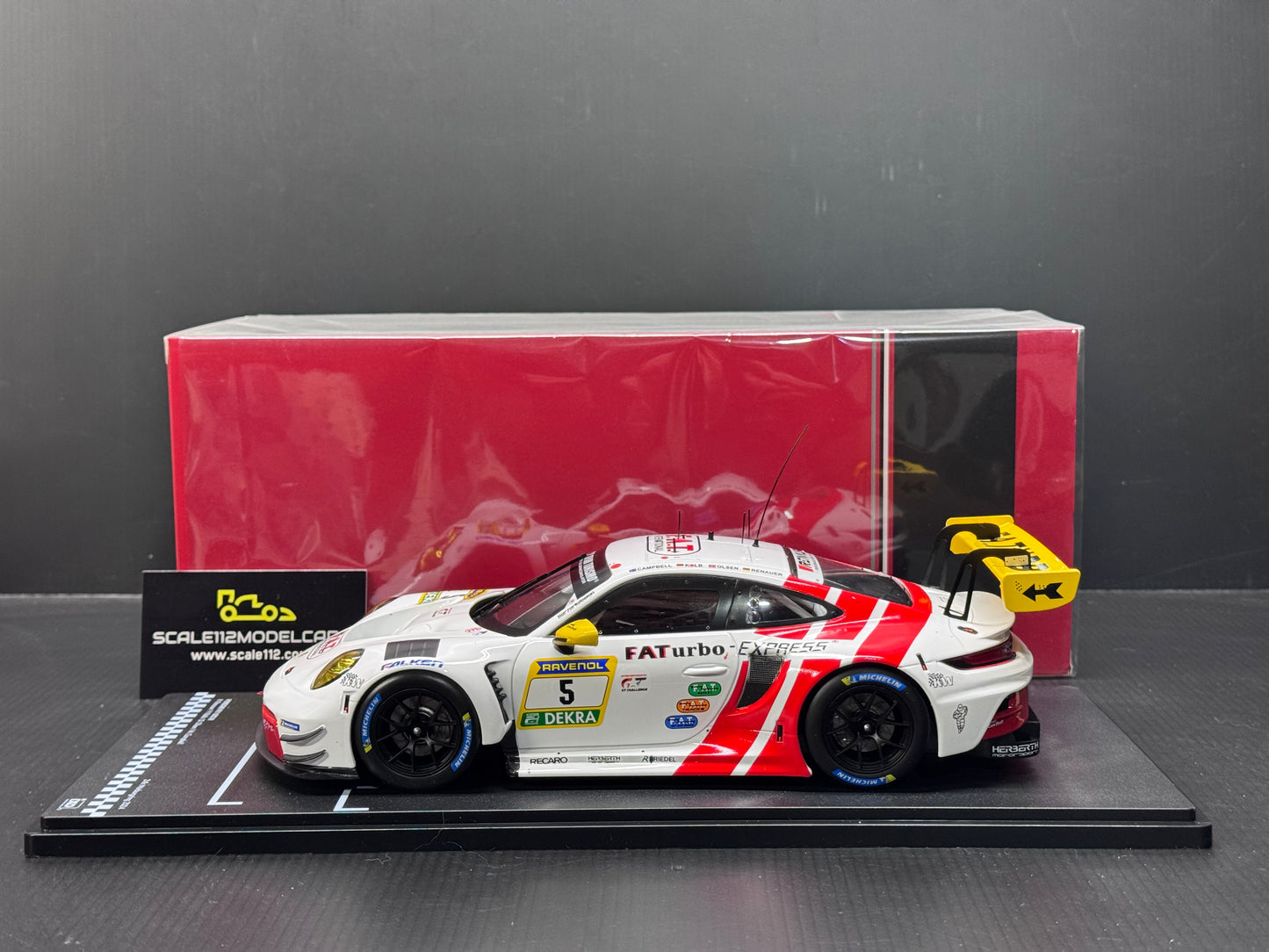 1/18 Scale IXO Porsche 911 GT3 R FAT Turbo 24h Nürburgring 2024 Diecast Model