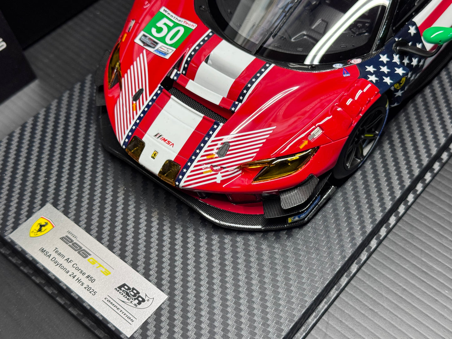 1/18 SCALE BBR FERRARI 296 GT3 #50 AF CORSE "24H DAYTONA" (2025) MODEL CAR CS18013