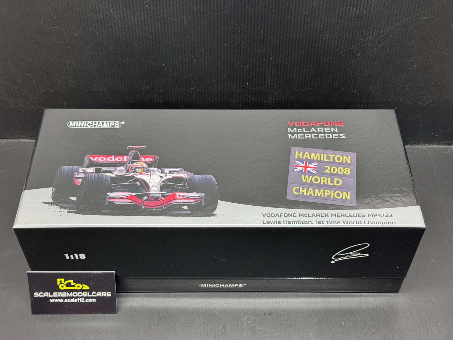 1/18 Minichamps 2008 F1 Lewis Hamilton McLaren MP4/23 #22 Brazil GP Box Set