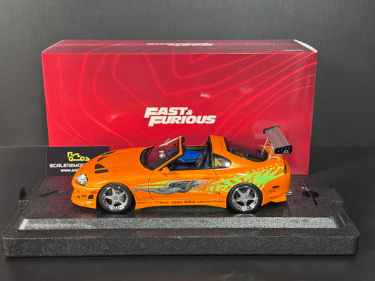 1995 TOYOTA SUPRA MKIV ORANGE "BRIAN'S  FAST & FURIOUS" 1/18 SCALE BY KYOSHO