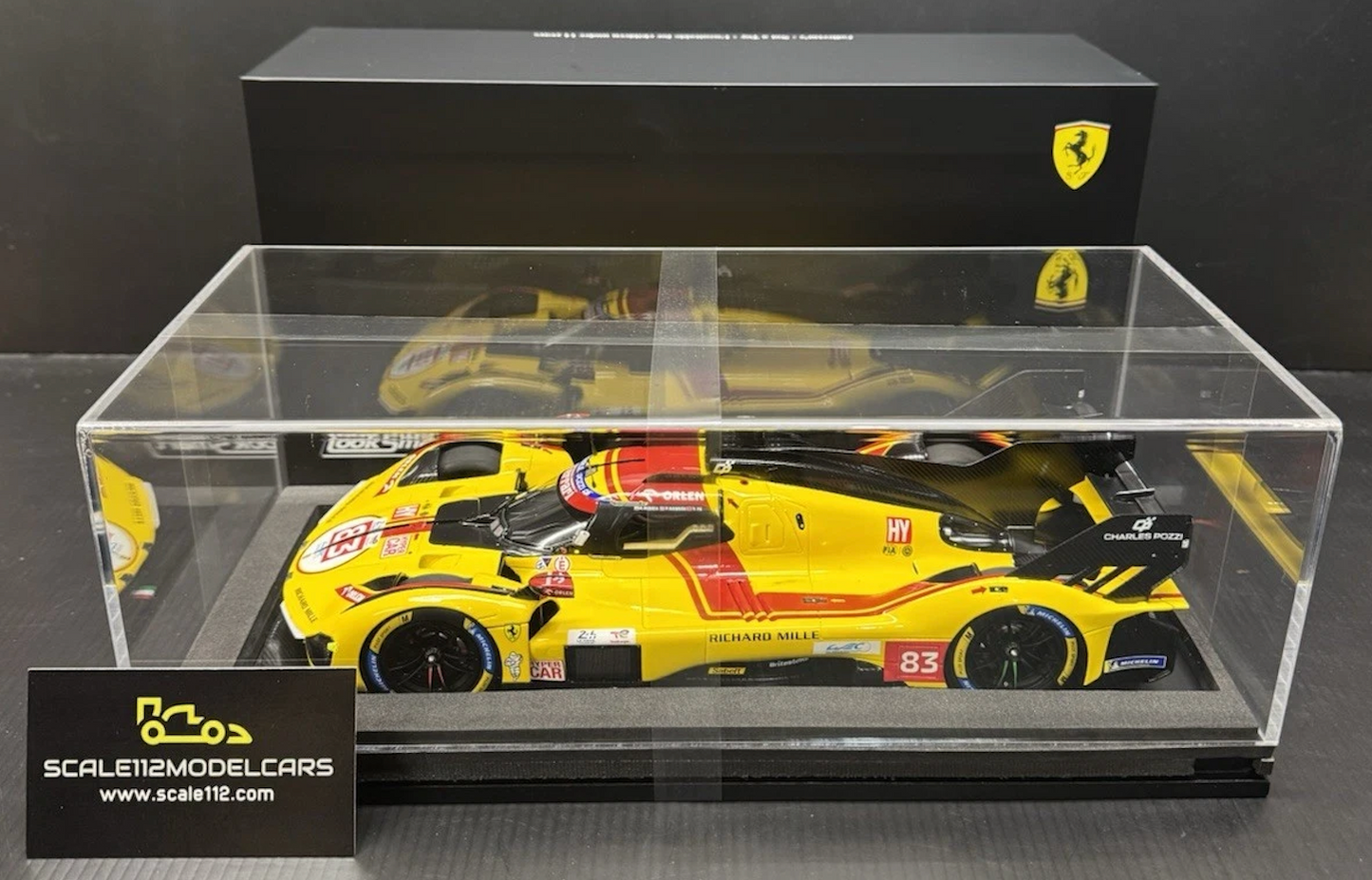Ferrari 499P AF Corse #83 Le Mans 2025 Winner w/ Display Case 1/18 Looksmart