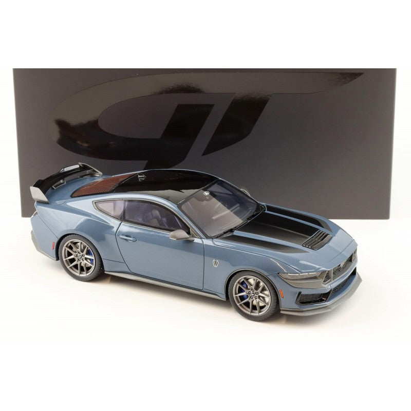 1/18 SCALE 2024 FORD MUSTANG DARK HORSE VAPOR BLUE MODEL CAR BY GT SPIRIT GT454