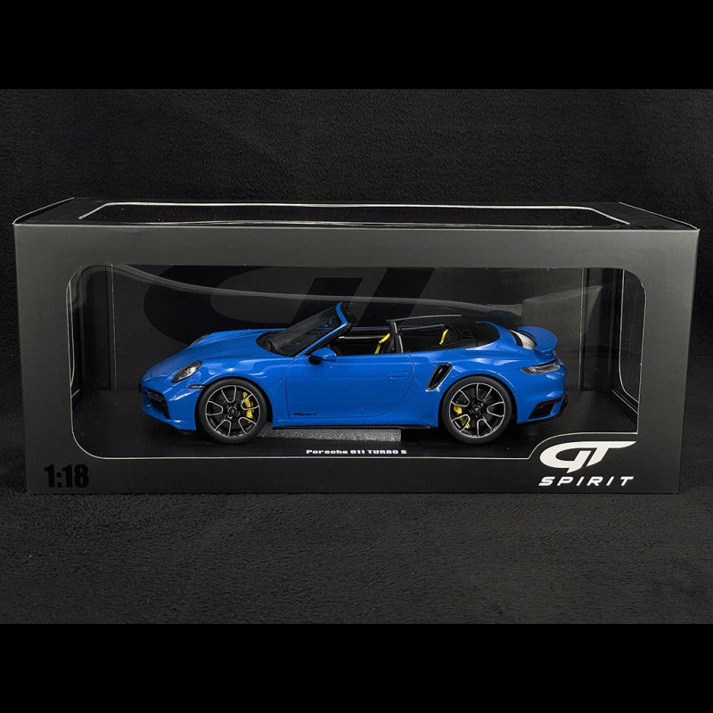 2020 PORSCHE 911 (992) TURBO S CABRIOLET BLUE MODEL CAR BY GT SPIRIT GT441  1/18 SCALE