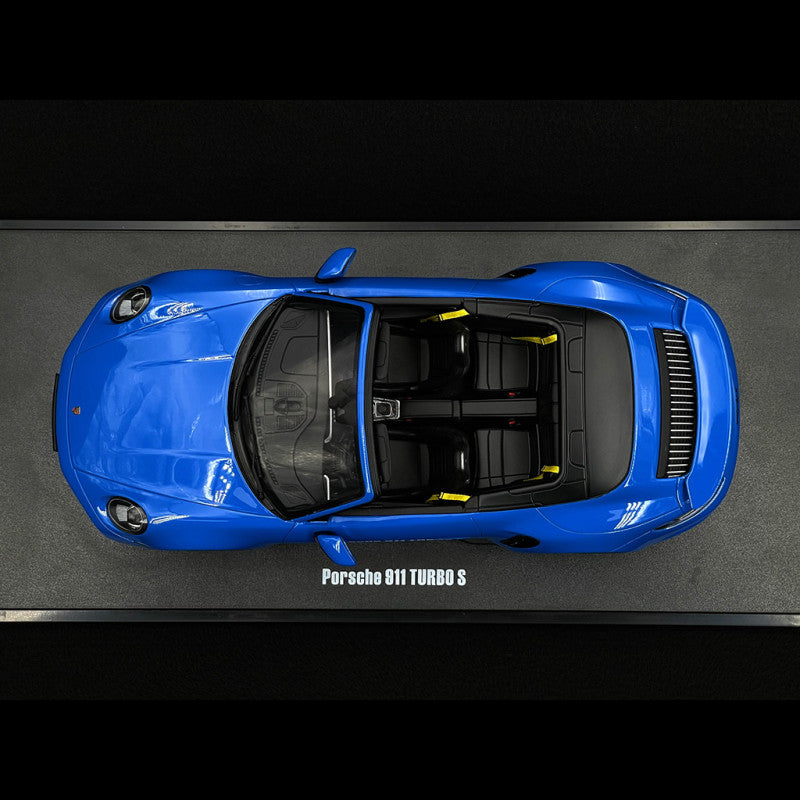 2020 PORSCHE 911 (992) TURBO S CABRIOLET BLUE MODEL CAR BY GT SPIRIT GT441  1/18 SCALE