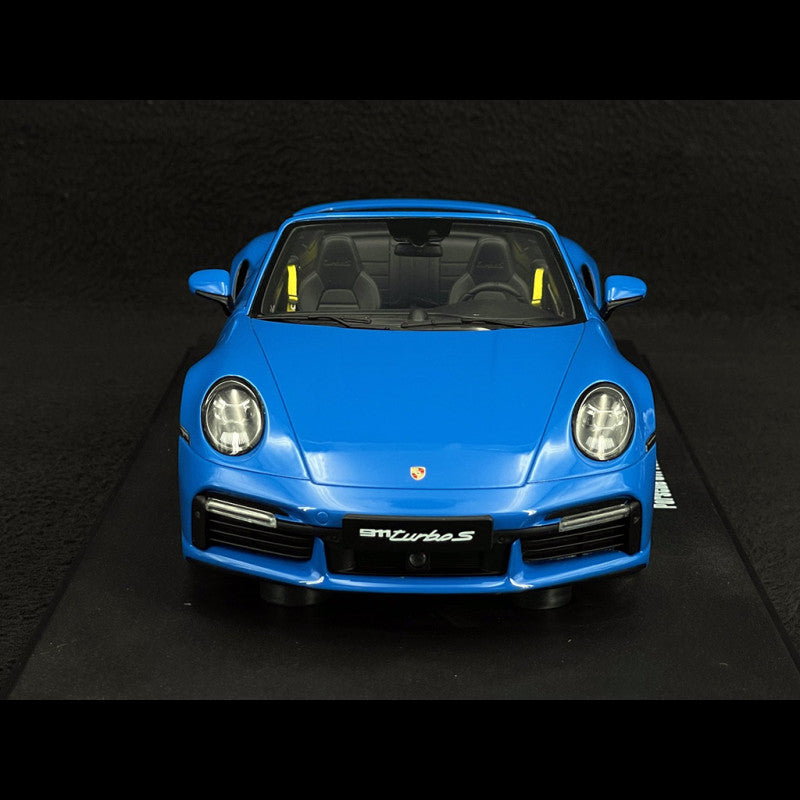 2020 PORSCHE 911 (992) TURBO S CABRIOLET BLUE MODEL CAR BY GT SPIRIT GT441  1/18 SCALE