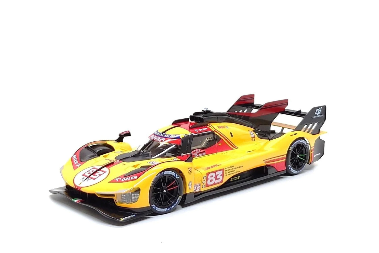 1/18 Scale Ferrari 499P #83 AF Corse WEC LeMans 24hr. 2024 Diecast by Bburago