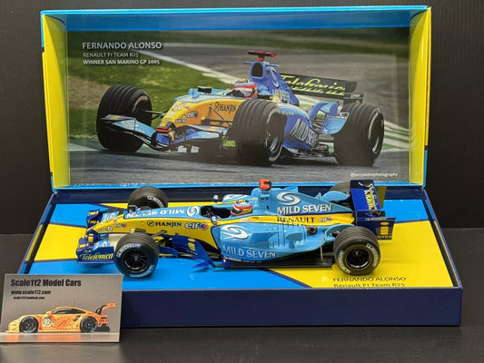 Renault R25 Fernando Alonso Italian GP Winner Ltd. Ed. Box Set 1/18 Minichamps