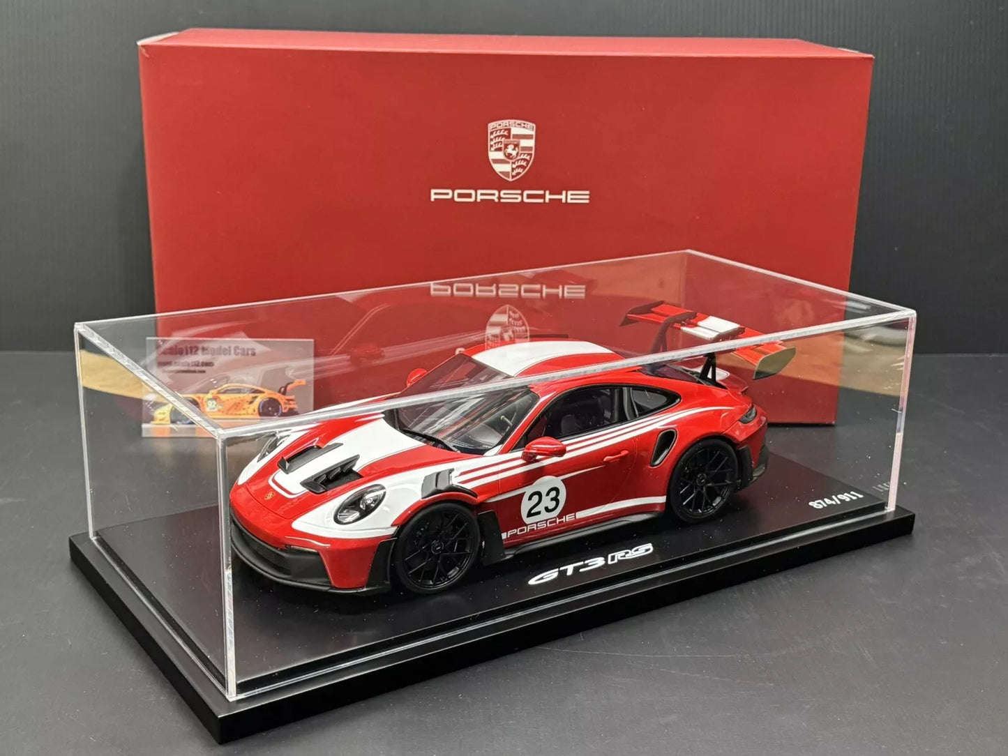 Porsche 911 992 GT3 RS Salzburg w/ Display Case - 1/18 Spark - Dealer Edition