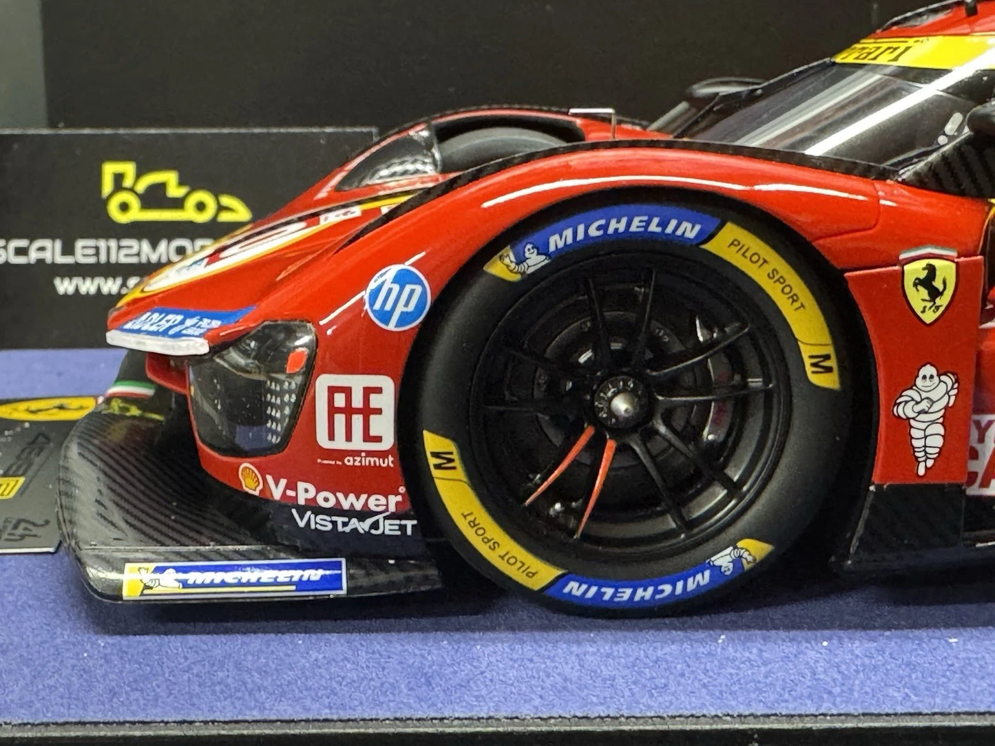 Ferrari 499P AF Corse #53 Le Mans Winner 2024 Model Car w/ Display Case 1/18 Looksmart