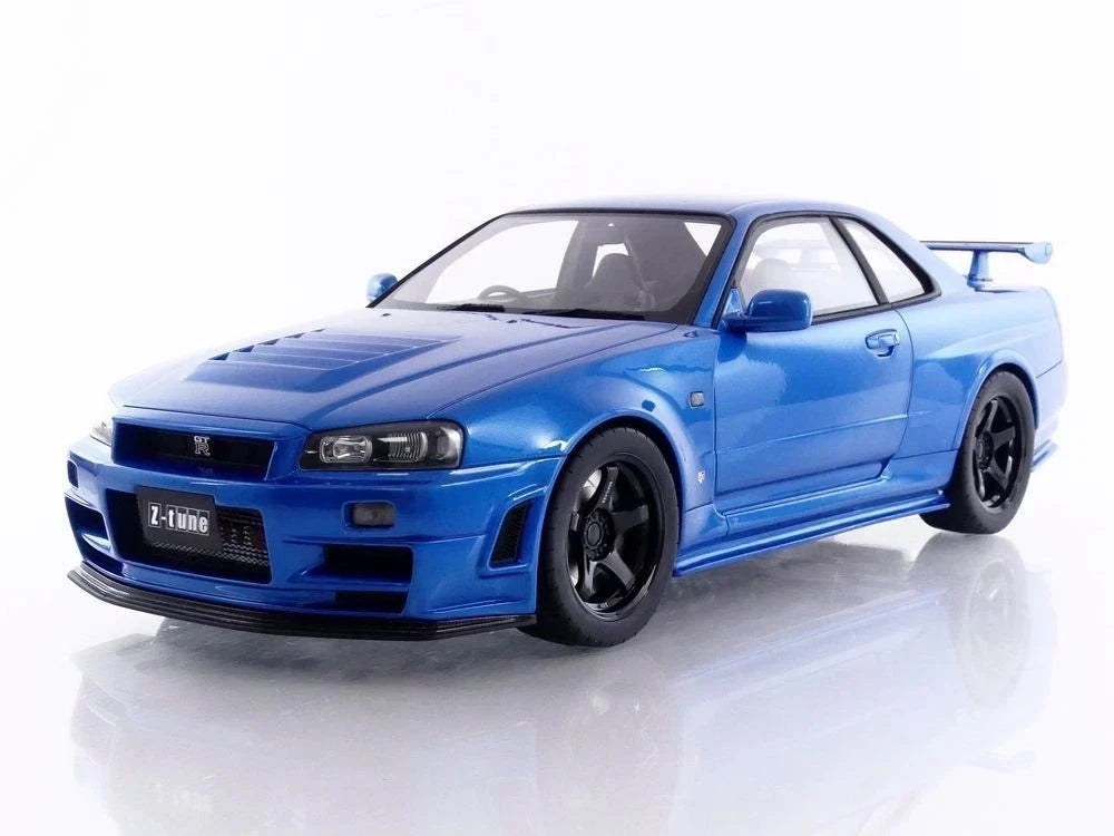 1/12 SCALE NISSAN NISMO (R34) GT-R Z-TUNE BAYSIDE BLUE MODEL CAR BY OTTO MOBILE