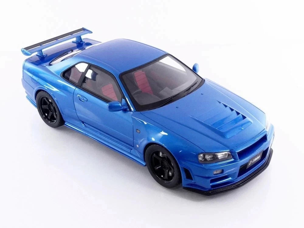 1/12 SCALE NISSAN NISMO (R34) GT-R Z-TUNE BAYSIDE BLUE MODEL CAR BY OTTO MOBILE
