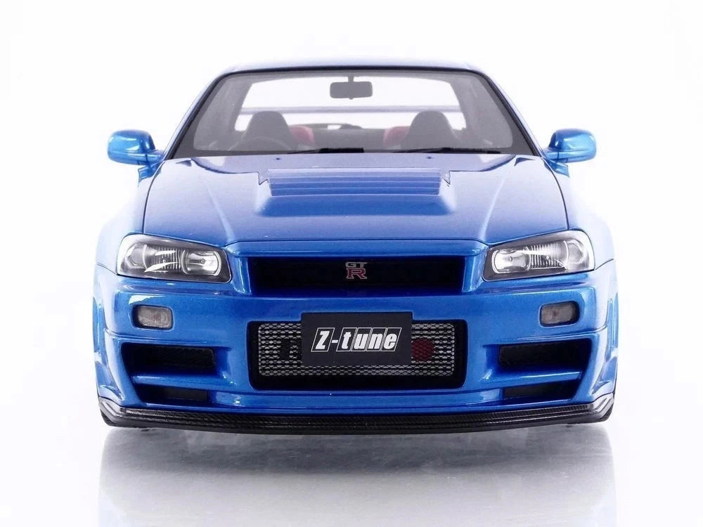 1/12 SCALE NISSAN NISMO (R34) GT-R Z-TUNE BAYSIDE BLUE MODEL CAR BY OTTO MOBILE