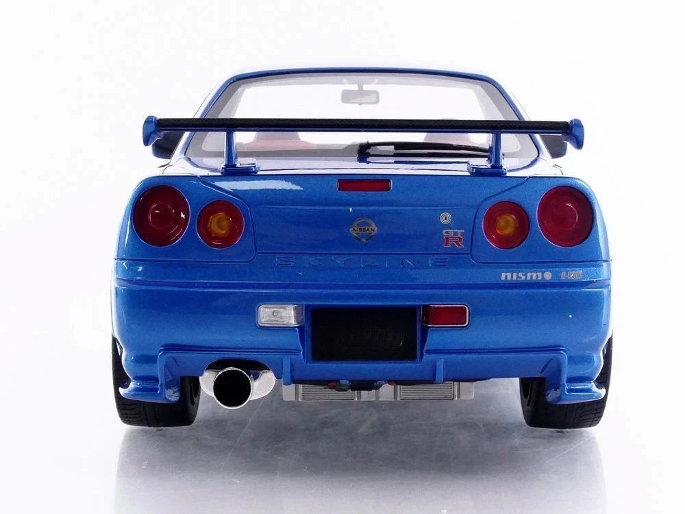 1/12 SCALE NISSAN NISMO (R34) GT-R Z-TUNE BAYSIDE BLUE MODEL CAR BY OTTO MOBILE