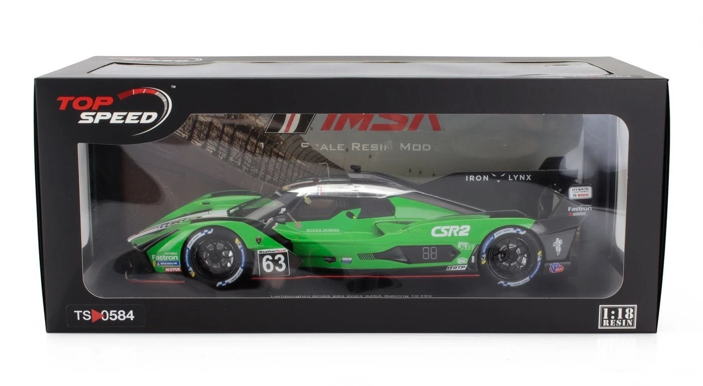 LAMBORGHINI SC63 3.8L V8 TURBO Sebring 12hr 2024 #63 1/18 Scale Top Speed