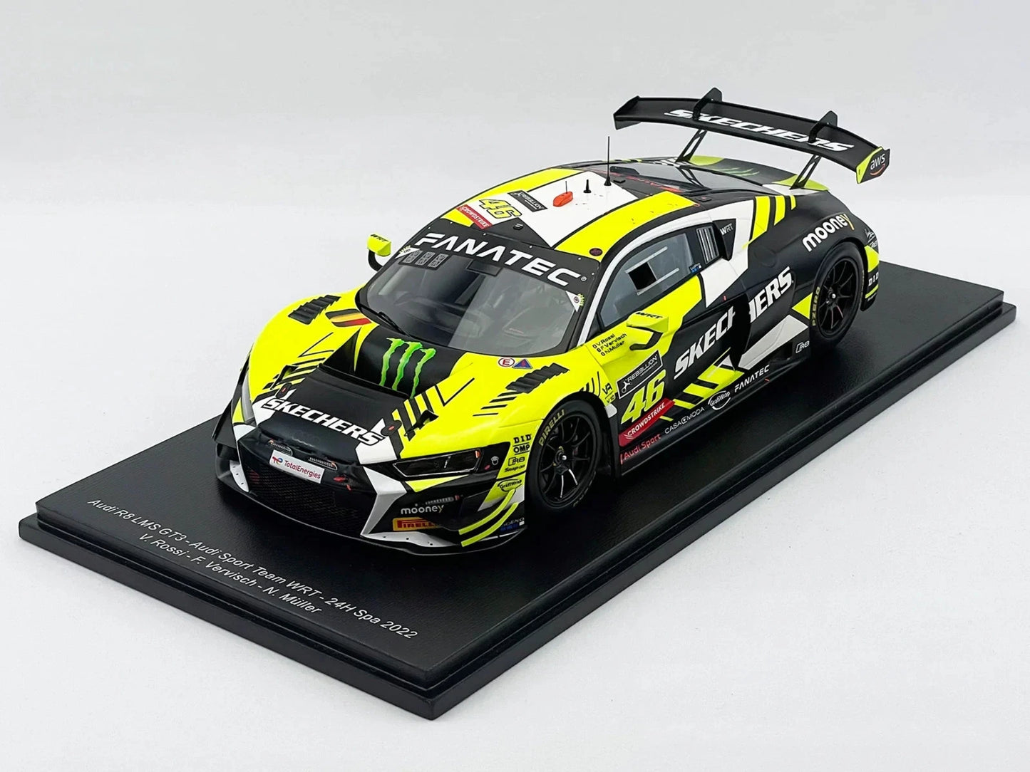 AUDI R8 LMS GT3 - SPA 2022 - WRT - 1/18 SCALE SPARK - VALENTINO ROSSI