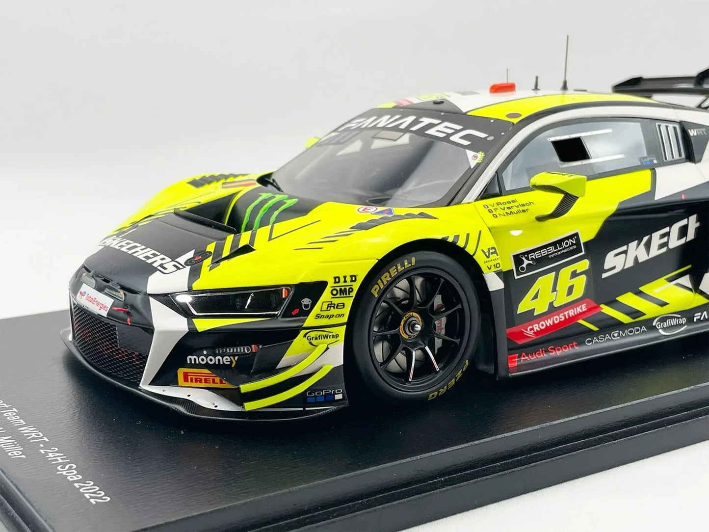 AUDI R8 LMS GT3 - SPA 2022 - WRT - 1/18 SCALE SPARK - VALENTINO ROSSI