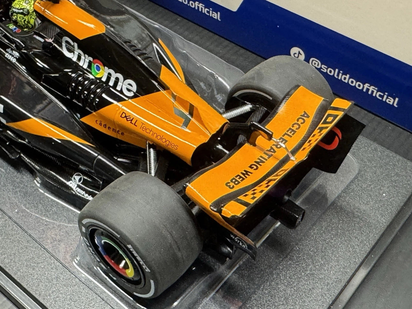 McLaren MCL38 #4 Lando Norris 2024 Miami GP 1/18 Scale Model Car by Solido S1814201
