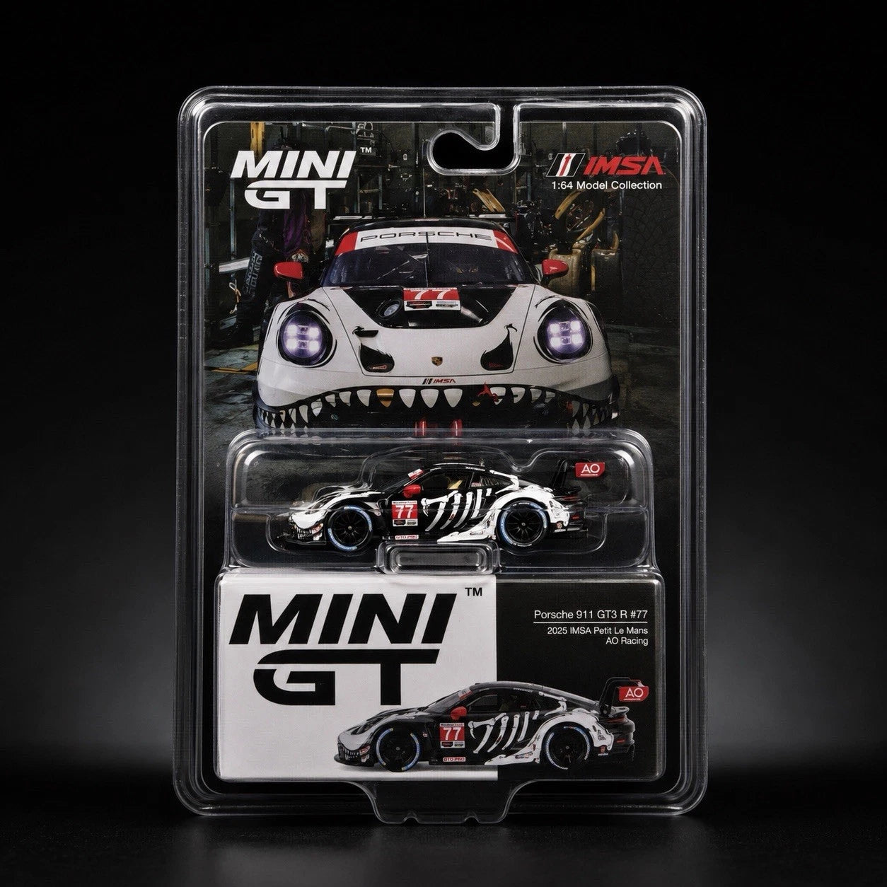 PORSCHE 911 GT3 R #77 SKELETON REXY PETIT LE MANS 2025 1/64 BY MINI GT MGT01143