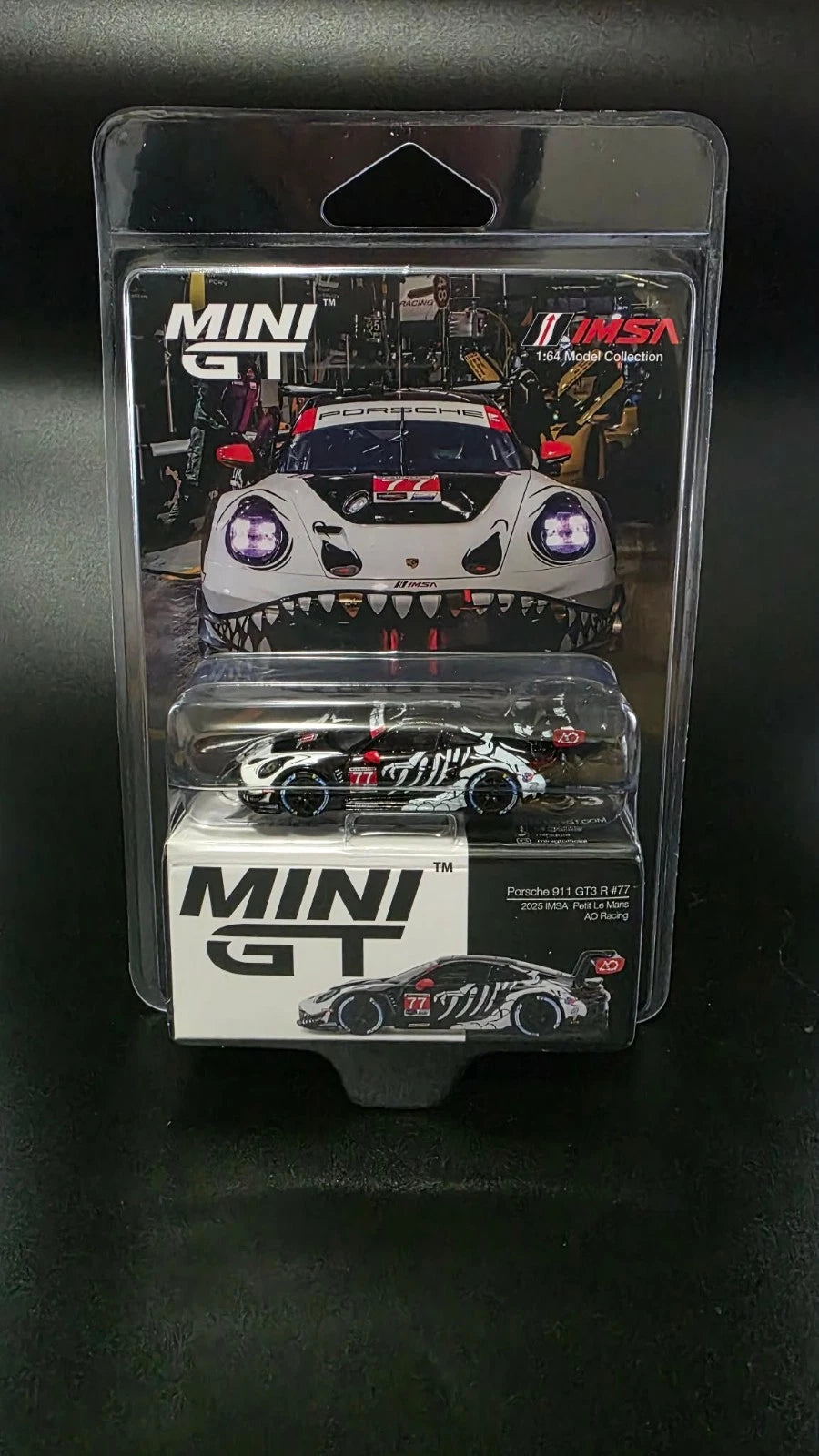 PORSCHE 911 GT3 R #77 SKELETON REXY PETIT LE MANS 2025 1/64 BY MINI GT MGT01143