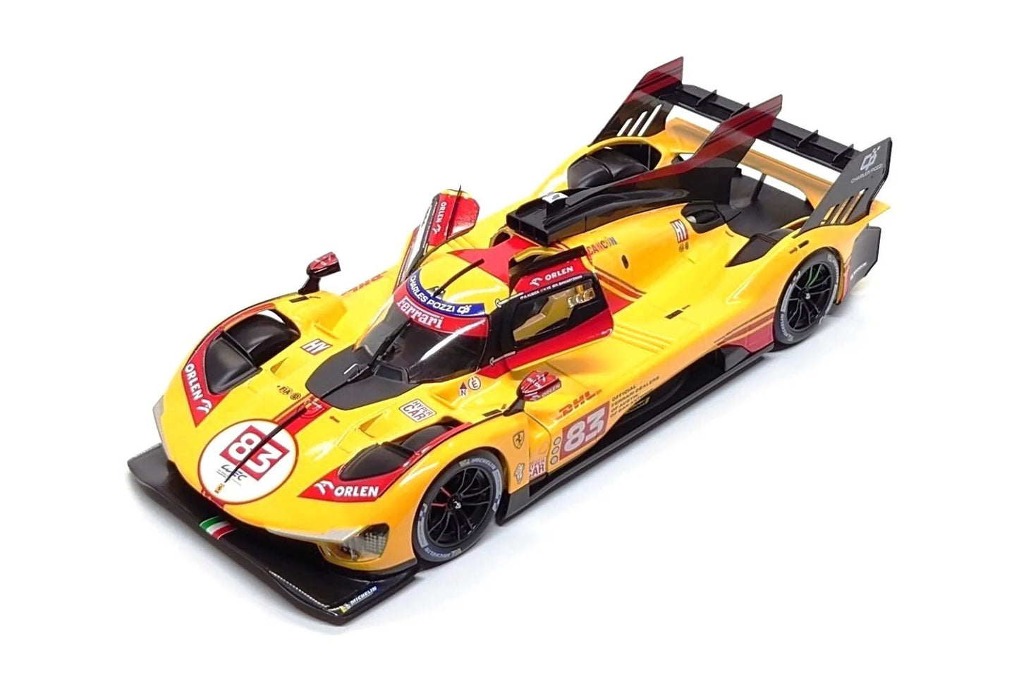 1/18 Scale Ferrari 499P #83 AF Corse WEC LeMans 24hr. 2024 Diecast by Bburago