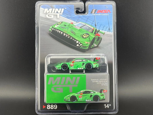 Porsche 911 GT3 R #77 AO Racing 2024 IMSA Daytona 24 Hrs REXY #889 1/64 Mini GT