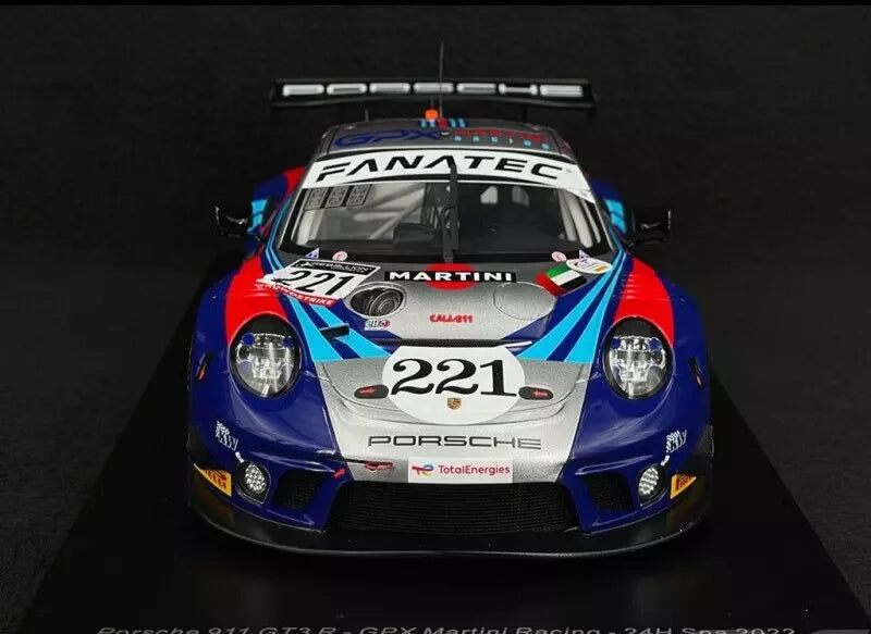 Porsche 992 GT3 R GPX Martini Racing #221 24H Spa 2022 Spark 1/18 Scale 18SB057