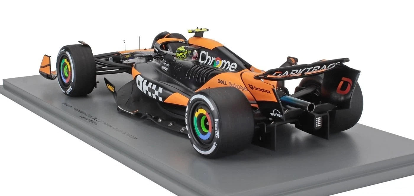 McLaren MCL38 #4 Lando Norris 2024 Miami GP 1/18 Scale Model Car by Spark 18S986