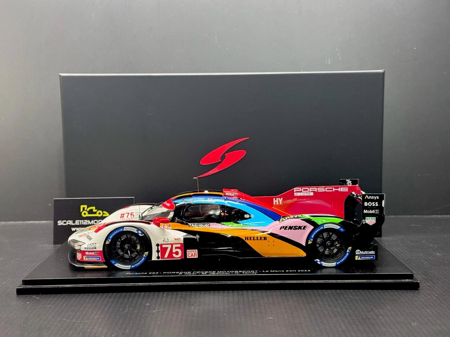 Porsche 963 LMDH #75 Penske Motorsport 24h Le Mans 2023 1/18 Scale Spark w/Case