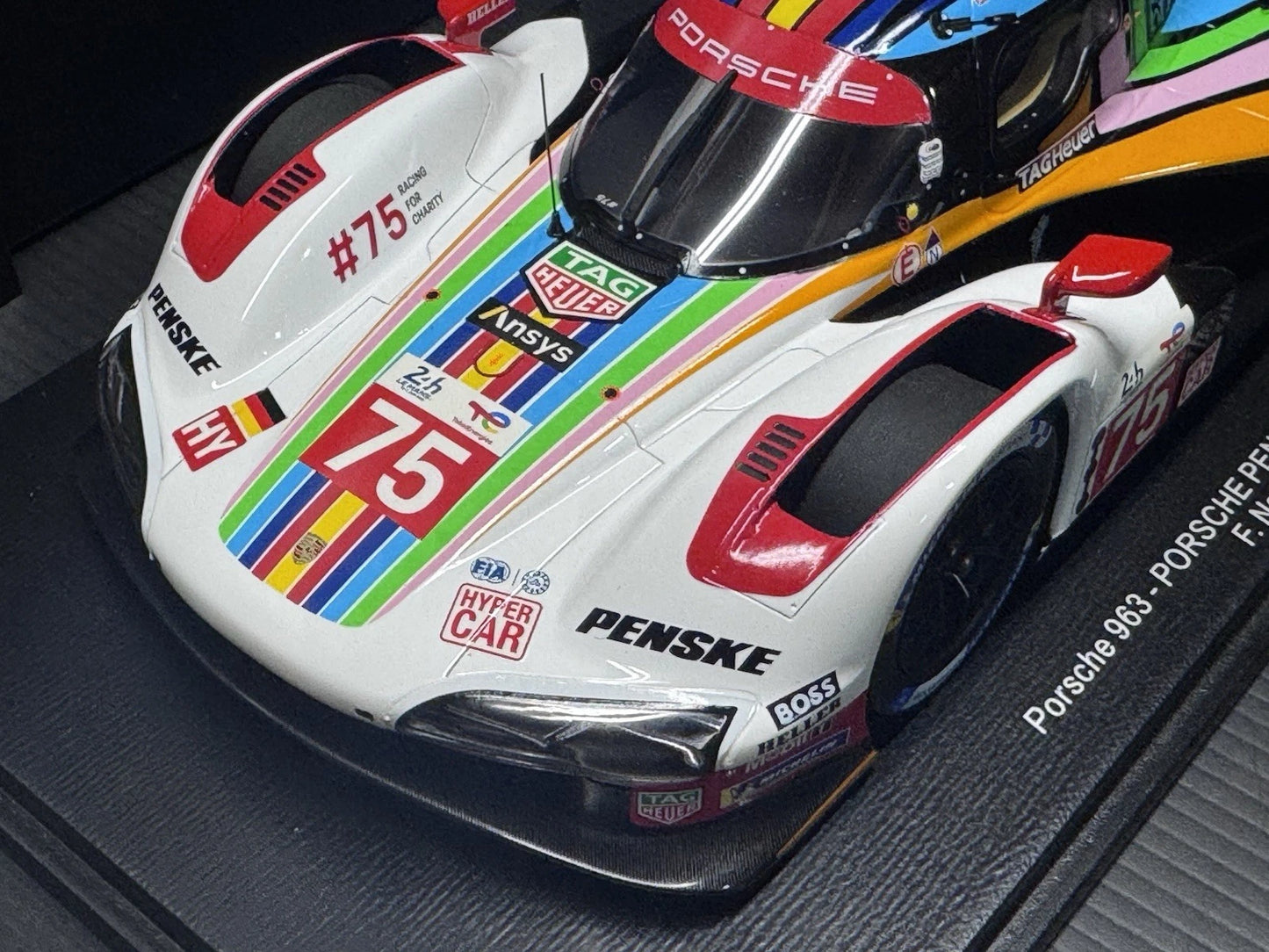 Porsche 963 LMDH #75 Penske Motorsport 24h Le Mans 2023 1/18 Scale Spark w/Case