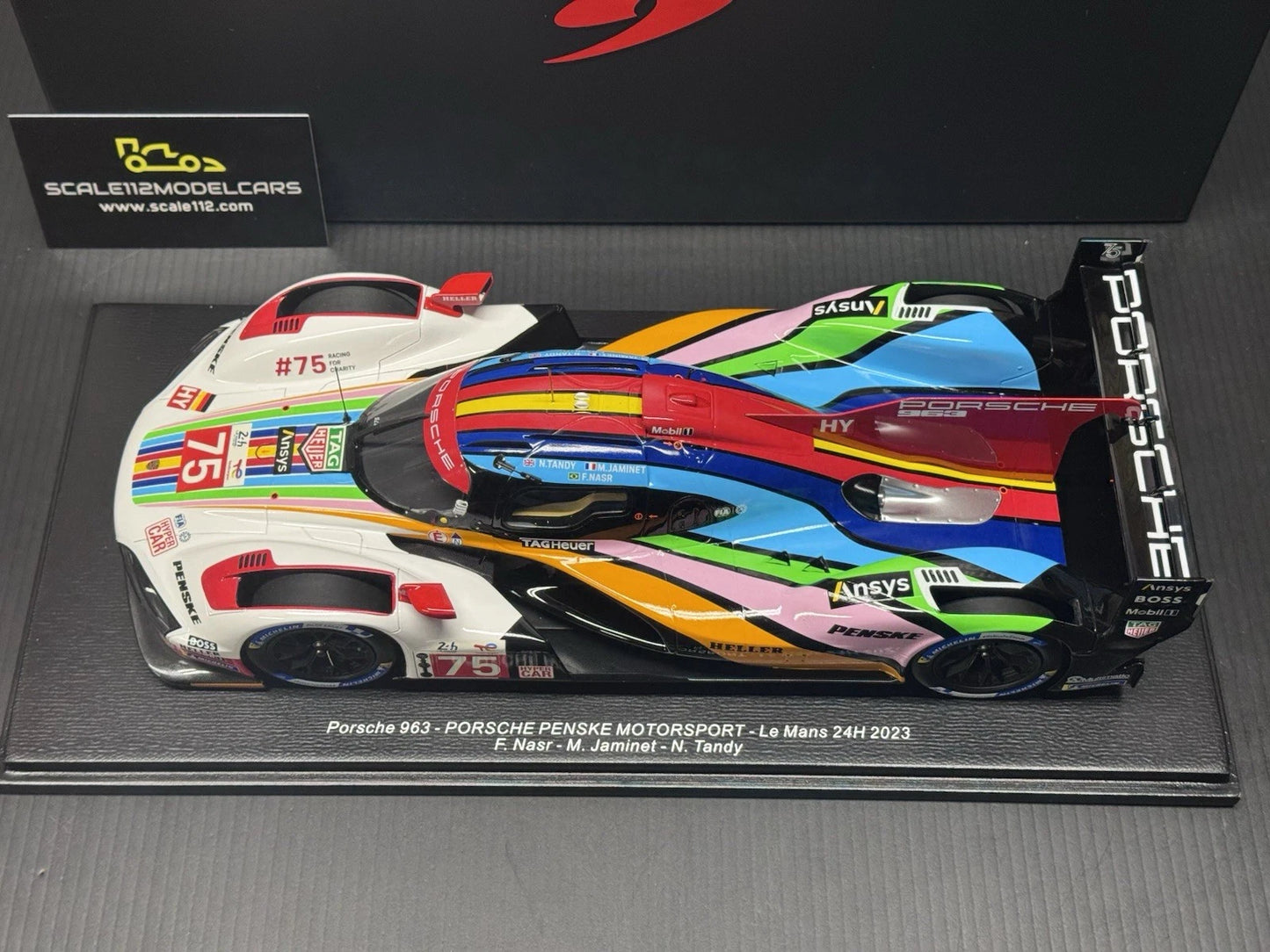 Porsche 963 LMDH #75 Penske Motorsport 24h Le Mans 2023 1/18 Scale Spark w/Case