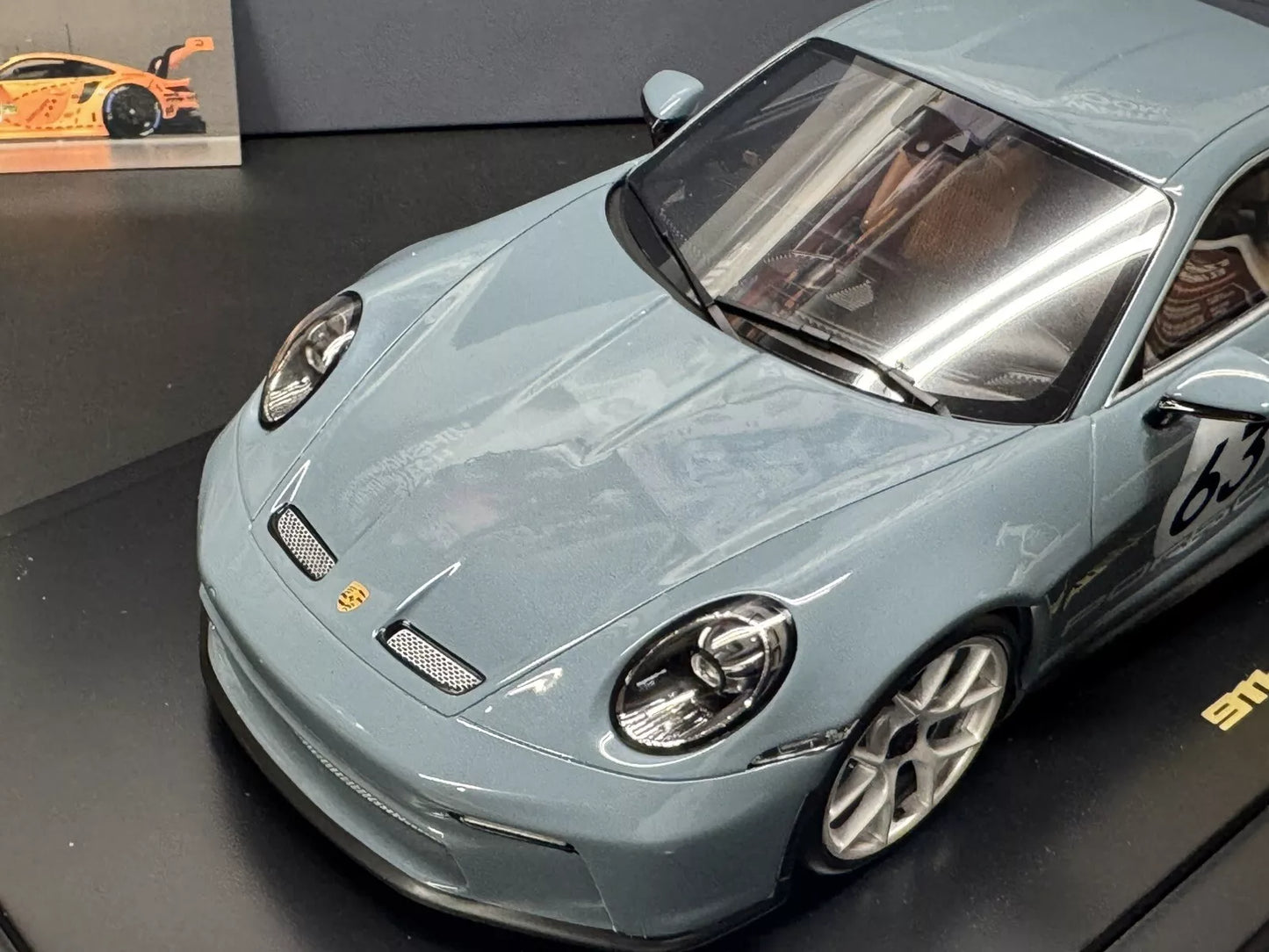 Porsche 911 S/T 992 2023 Shore Blue Metallic with Display Case 1/18 Spark Dealer Edition