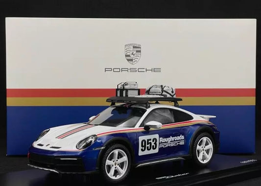 Porsche 911 (992) Dakar 2023 Rallye Roughroads 1/18 Scale Dealer Edition Spark