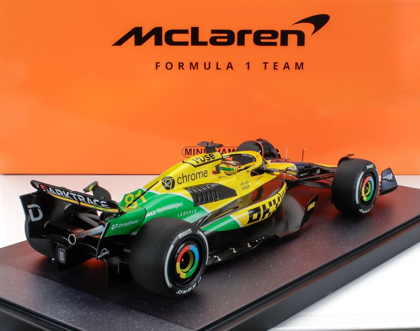 McLaren MCL38 #81 Oscar Piastri 2024 Monaco GP 1/12 Scale Model by Minichamps