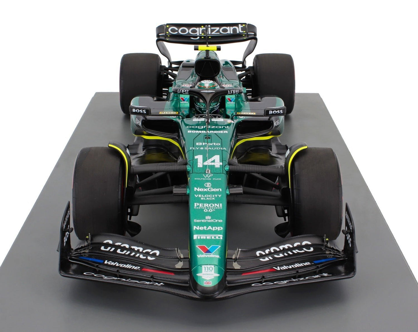 1/12 SPARK ASTON MARTIN F1 AMR23 #14 FERNANDO ALONSO BRITISH GP w/ DISPLAY CASE