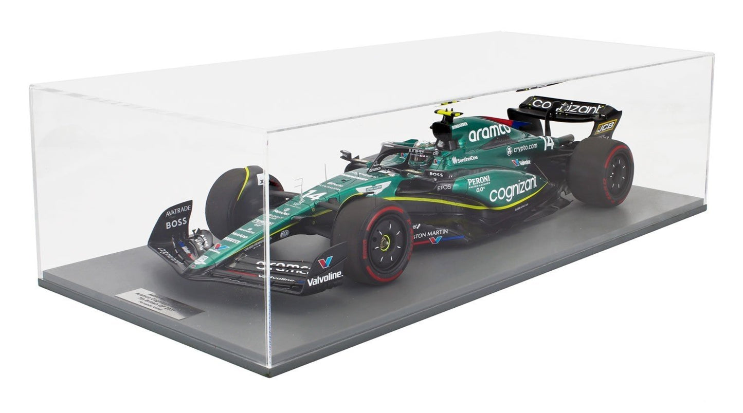1/12 SPARK ASTON MARTIN F1 AMR23 #14 FERNANDO ALONSO BRITISH GP w/ DISPLAY CASE