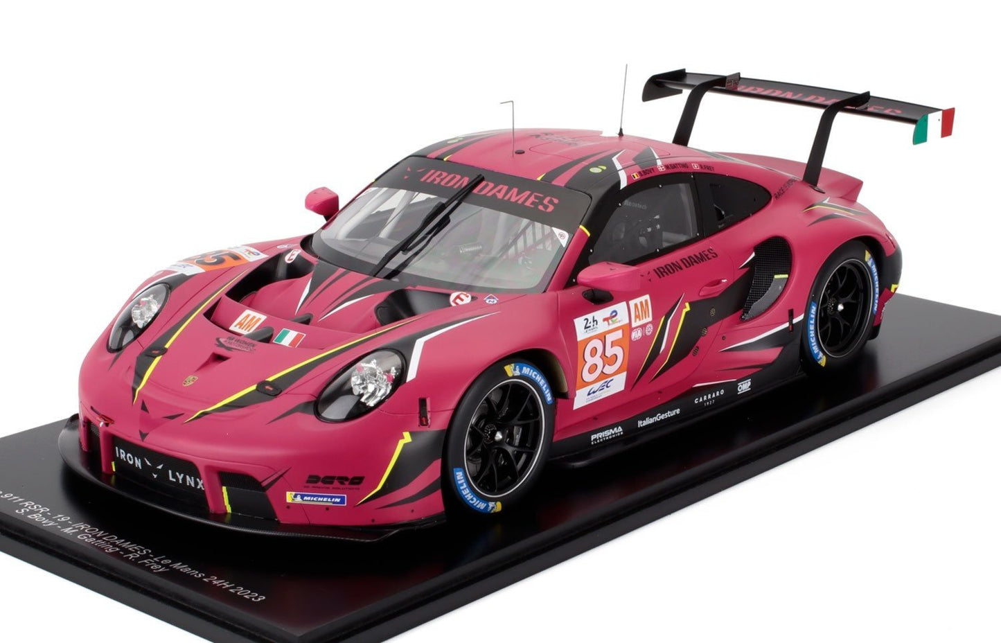 1/12 Scale Porsche 911 RSR No.85 IRON DAMES Le Mans 24H 2023 Model Car w/ Case