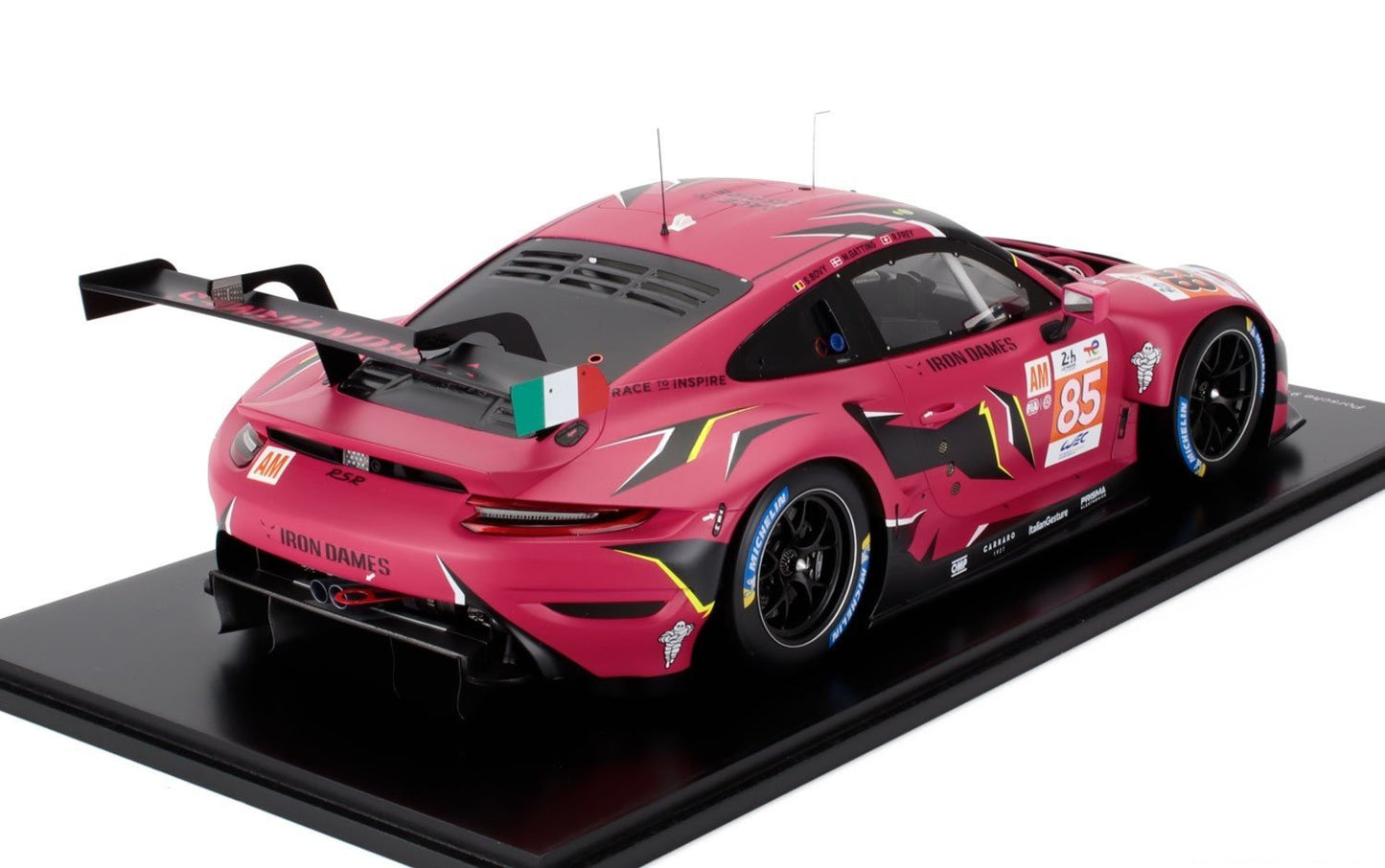 1/12 Scale Porsche 911 RSR No.85 IRON DAMES Le Mans 24H 2023 Model Car w/ Case
