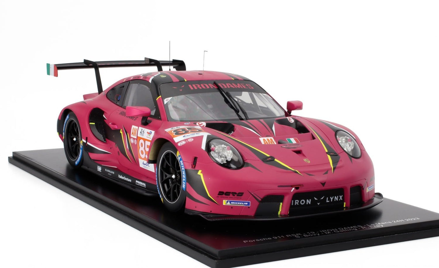 1/12 Scale Porsche 911 RSR No.85 IRON DAMES Le Mans 24H 2023 Model Car w/ Case