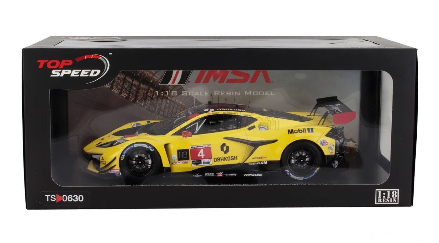 1/18 SCALE CHEVROLET CORVETTE Z06 GT3.R #4 2025 "24H DAYTONA" BY TOPSPEED MODELS TS0630
