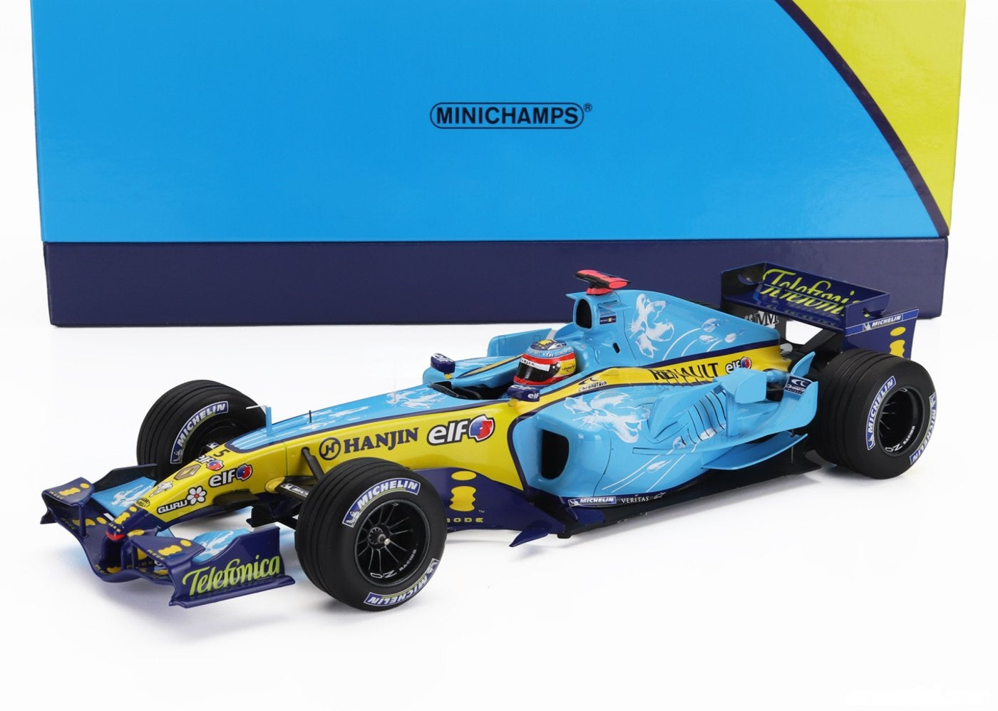 Minichamps Renault R25 Fernando Alonso British GP 1/18 Scale Ltd. Ed. Box Set