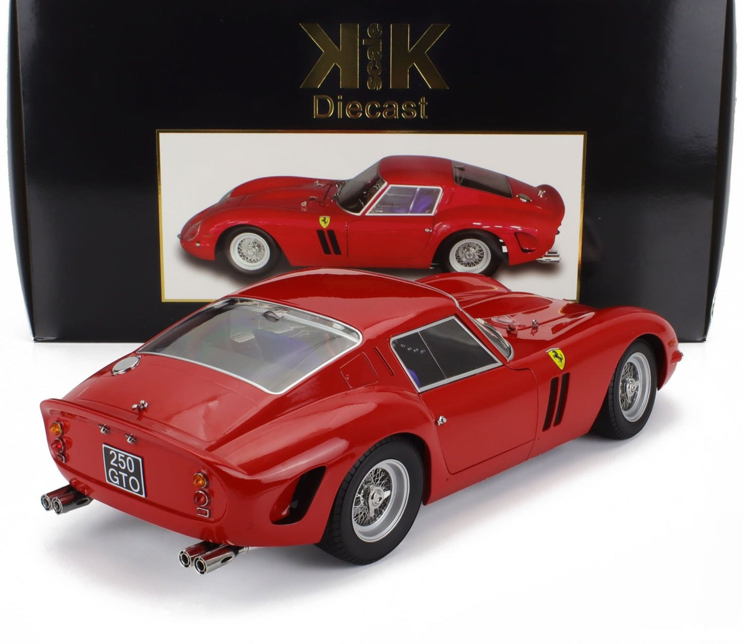 FERRARI 250 GTO - 1/12 SCALE DIECAST MODEL CAR - W/ OPENING DOORS BY KK SCALE
